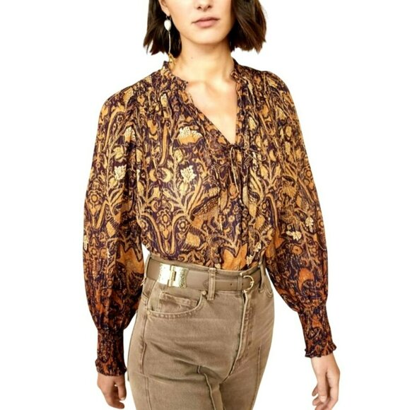 Ulla Johnson Ida Metallic Blouse Floral Size 6 NWT - Picture 2 of 11
